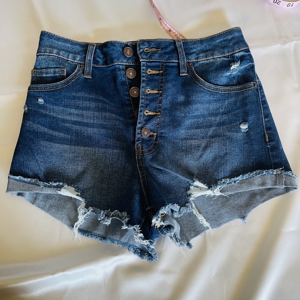 Rewash Junior Size 3 / 26 Fringe Hem High Rise Distressed Mom Short Shorts